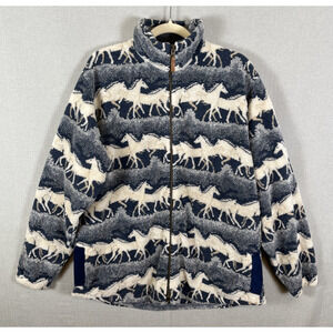 VTG Outback Trading Lightweight Fleece Jacket Womens Size XL Horses Equestrian